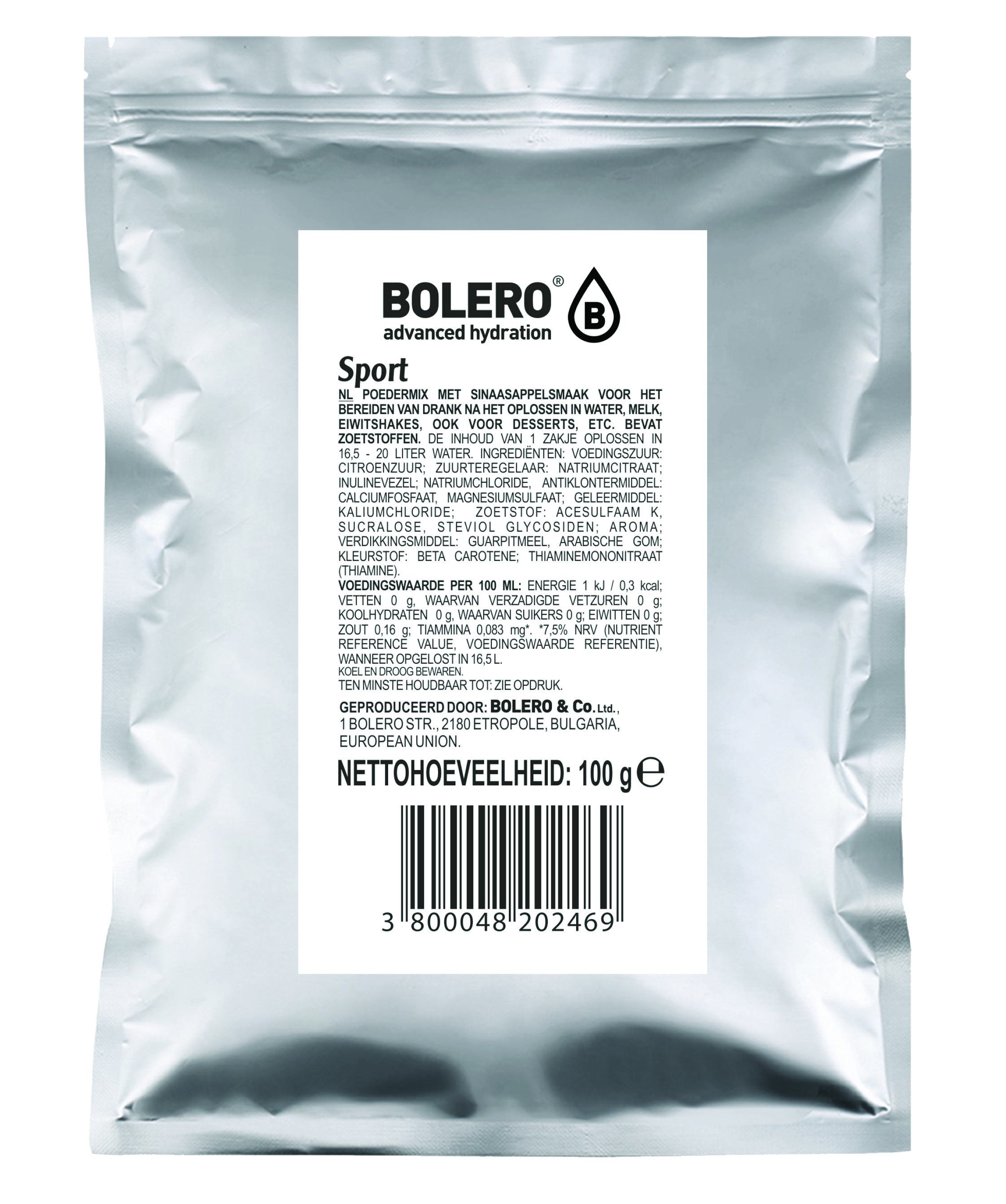 Boisson BOLERO - zéro calories - sans sucre